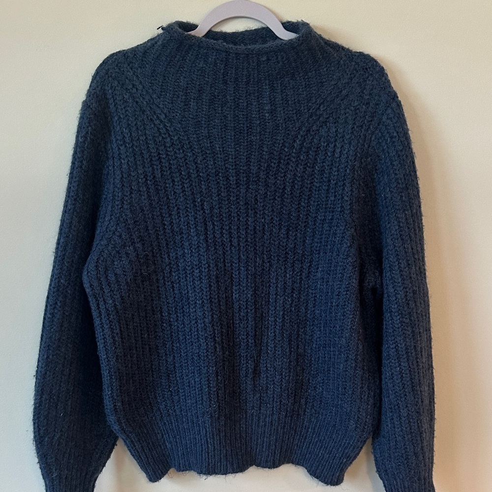 Madewell Deep Blue Cowl Neck Sweater